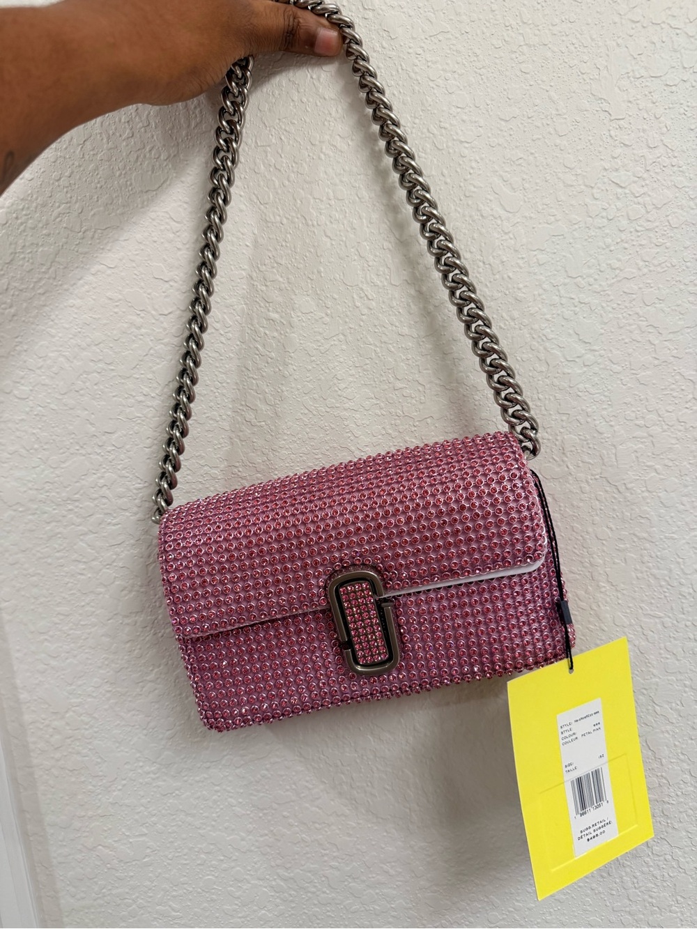 Marc Jacobs Pink Crystal-Embellished Shoulder Bag